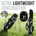 Ultra-Lite Golf Stand Bag - 3 Lbs, 4 Way Divider Portable Golf Club Carry Bag, Water-Repellent Golf Travel Case with Rain Hood, Golf Gifts for Men and Women
