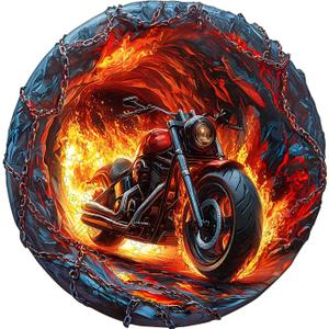 Wooden Puzzles for Adults - Fiery Escape Wooden Jigsaw Puzzle, Unique Animal Shaped Wood Puzzles Adult, Christmas Birthday Gifts for Friends/Family, Home Decor 8.5 * 8.4in 100pcs (Small)