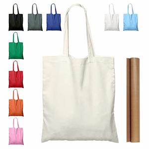 NPBAG 2 | 5 | 15 | 25 | 50 Pack 15'' X 16'' Natural Cotton Tote Bags, Lightweight Blank Bulk Cloth bags with 1pc of PTFE Teflon Sheet (2-Pack)