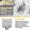 12x16In Stainless Steel Kitchen And Bar Sink - Small Undermount Single Bowl Drop In Staylish Kitchen&Bar Sink Ideal Choice For Small Space, Prep Area, RV With Bottom Grid,Soap Mat And Drain Assembly