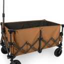 PICNIC TIME Wilderness Wagon Collapsible Folding Wagon, Outdoor Wagon Cart, Sport Utility Wagon, (Brown & Gray)