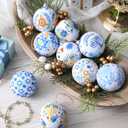 Outus 16 Pcs Hanukkah Ball Ornaments Hanukkah Hanging Ornament for Tree Blue and White Jewish Christmas Decorations for Tree Star of David Chanukah Party Decorations