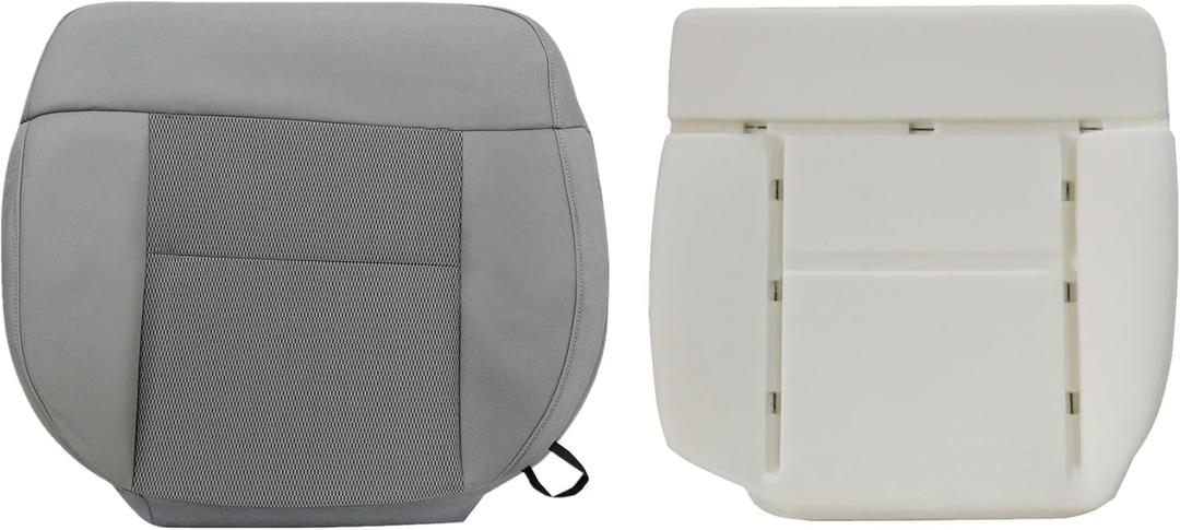 Gray Driver Side Bottom Cloth Gray #E Seat Cover & Foam Cushion Perforated Compatible with Ford F-150 XLT STX FX4 2004 2005 2006 2007 2008