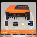 Solar Charge Controller 40A Charge Controllers 12/24V MPPT Solar Charge Controller with Adjustable LCD, Timer, Dual USB, Max Input 100V for LiFePO4/AGM/GEL/FLD Batteries (Orange)
