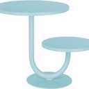 2 Tier Cake Stand, Metal Cupcake Stand Dessert Display Trays of 10/8 Inch, Tall Cake Stand for Wedding, Baby Shower, Home Decor, Throw Events and Parties (Blue)
