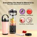 Portable Blender for Smoothies & Shakes - 20oz Mini Smoothie Maker - USB-C Rechargeable Juicer - Leakproof Lid with Filter & Carry Handle - Self-Cleaning Personal Blender - Dishwasher Safe - BFA Free