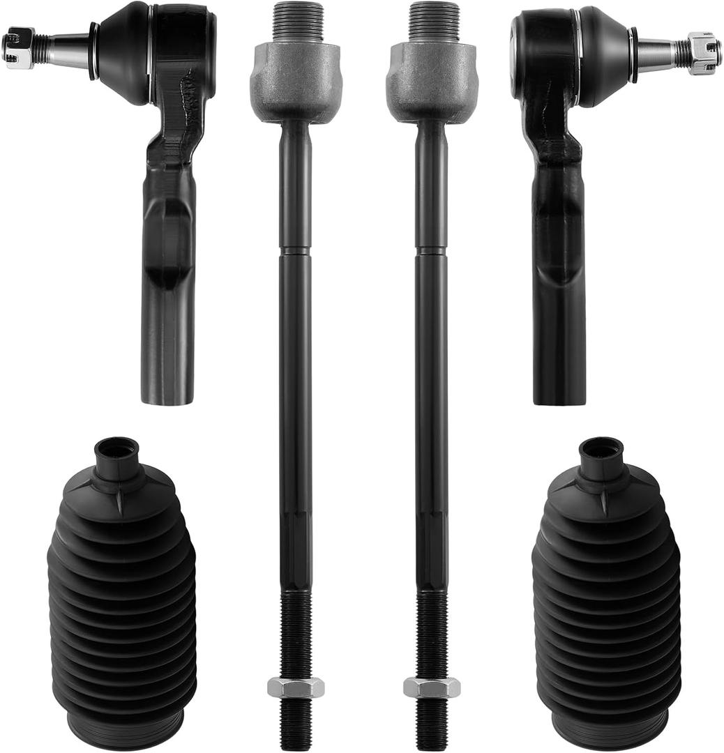 BDFHYK 6pcs Front Inner & Outer Tie Rod Ends Kit w/Tie Rod Boots Compatible with 1999-2006 Chevrolet Chevy Silverado 1500,Compatible with GMC Sierra 1500 Replacement for ES3492 EV370