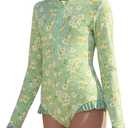 GRACE KARIN Girls One Piece Swimsuits Long Sleeve Bathing Suits Swimwear Size: 5-6 Years