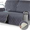 TAOCOCO 100% Waterproof Oversized Loveseat Recliner Cover, Non Slip Split Recliner Couch Covers for 2 Cushion Couch with Elastic Straps for Pets Kids(Oversized 2 Seater, Dark Grey)