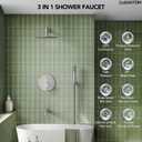 10" High-Pressure Rainfall Shower System with Handheld Spray, Wall Mount Bathroom Shower Faucet Set with Tub Spout (Brushed Nickel)