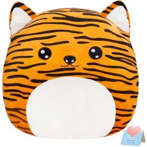 15 Cute Tiger Plush Pillow Stuffed Animal Super Soft Sofa Cushion Plush Toy Car Trip Home Decors Birthday Valentines Gift for Kids Grandson Daughter Son