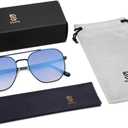 SOJOS Classic Square Aviator Sunglasses for Women Men Retro Hexagon UV400 Protection Shades SJ1222 (Blue/Blue Mirrored)
