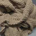 YnM Chunky Cotton Knit Throw Blanket, Cable Knit Throws for Bed Couch Sofa, Comfy & Relaxing, Decorative Piece for Farmhouse Modern Boho Rustic Scandinavian Chic Vibe, Beige 80x87 Inches (Beige - Medium Weight)