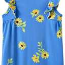 Baby Girl Romper 100% Cotton Breathable Soft with Headband, Sleeveless Summer Outfits for Newborn Infant 0-24 Months (Blue)