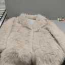 Wyeysyt Womens Faux Fur Coat Fluffy Lapel Furry Jacket Long Sleeve Shaggy Long Coat Winter Warm Coats Outerwear (Small, Apricot)