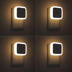 Sujeet Night Light, Night Lights Plug into Wall 4-Pack, Nightlight Plug in Night Lights, Dusk to Dawn Night Lamp Led Night Light for Bedroom, Bathroom, Hallway Warm White