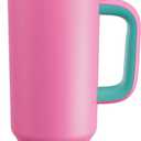 ENCOOL 40 oz Tumbler with Handle and Straw: Stainless Steel Insulated Tumbler Keeps Cold for 24 Hours, Leakproof Travel Cup Fits in Cup Holder and BPAFree,Light Crimson