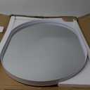 JJUUYOU Oval Bathroom Mirror with Metal Framed Hanging Oval Mirrors for Wall 20"x28" Small Vanity Mirrors Decotative for Living Room Entryway Bedroom More Silver