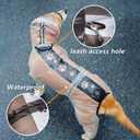 Olsa Dog Raincoat, Dog Hooded Slicker Poncho, 4 Legs Rain Jacket with Reflective Stripe, Water Proof Rain Snow Clothes with Hood for Dogs, Large