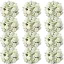 Tigeen 12 Bundles Rose Artificial Flowers Artificial Rose Silk Faux Flowers Fake Silk Hydrangea Bouquet for Tables Vase Wedding Decorations Flower Arrangements