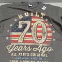Built 70 Years Ago Funny 70th Birthday USA Flag T-Shirt, XL