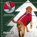 FUAMEY Dog Coat for Small Dogs,Waterproof Dog Winter Jacket with Harness Built in Puppy Cold Weather Coats Reflective Pet Vest with Zipper Warm Fleece Dogs Snowsuit Windproof  S(chest:17in)