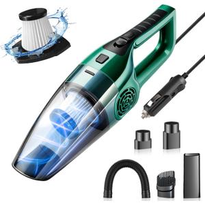Car Vacuum Cleaner  9000PA High Power Suction, DC 12V Portable Handheld Auto Vacuum with Attachments, Mini Car Interior Cleaner for Pet Hair, Dust, Crumbs, and Debris (Emerald Green)