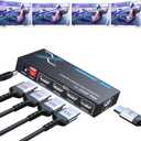 4K HDMI Splitter 1x4 withEDID, 4K@60Hz HDR HDMI 2.0 18Gbps HDMI Duplicator Support HDCP 2.2 for Switch2 Apple TV, PS5, Xbox, Roku, Projector... (4K@60Hz 1 in 4 Out)