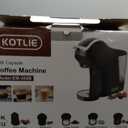 KOTLIE EM-308B Espresso Machine, Single Serve Coffee Maker Compatible with Multiple Capsule Types, Ground Coffee, and ESE Pods, 3 Temperatures, 7 Water Volume Levels, 34 Oz (Black)