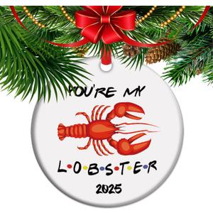 Youre My Lobster Christmas Ornament 2025 Friends Lovers Gift Valentines Present Ceramic Keepsake Couples Romantic Decor (C3)