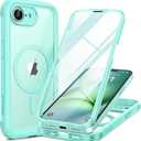 Miracase for iPhone 17e Case & iPhone 16e Case, Full-Body Phone with Built-in Glass Screen Protector, [Magnetic with MagSafe] Military Drop Proof 17 E/ 16 E Cover Bumper 6.1 inch, Mint Green