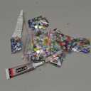 Anezus Anezus1200Pcs Craft Gems with 2Pcs B7000 Jewelry Glue, Flat Back Sequins Jewels Embellishments Rhinestones Gemstones for Bedazzling, Decor, Clothing (Small)
