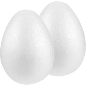 STOBOK 2Pcs 8-Inch Foam Eggs for Crafts White Polystyrene Eggs for DIY Painting School Projects Easter Party Decorations