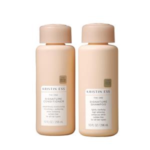 Kristin Ess Hair Signature Salon Sulfate Free Shampoo and Conditioner Set for Moisture, Frizz + Shine - Color Safe, Vegan, Paraben Free - Clarifying, Hydrating Damage Repair for Women - Pear Fragrance (10 Fl Oz (Pack of 2))