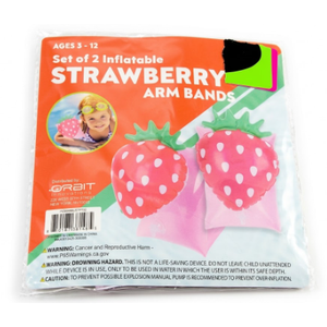 Inflatable Strawberry Arm Bands Pack of 4