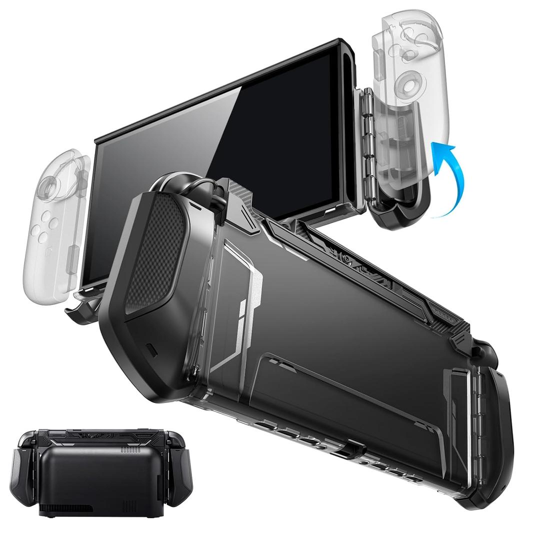 Mumba Blade Series Case Compatible with Nintendo Switch 2, [Dock Friendly] [Military-Grade Protection] TPU Grip Protective Cover Shell, Quick-Release Controllers Compatible Accessories (Black)