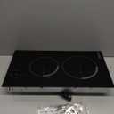 2 Burner Electric Cooktop - 110v Countertop and Built-in Electric Stove 2000W, 12 Inch Ceramic Stove with Residual Heat Indicator, Over-Temperature Protection, Knob Control, 110-120V Plug in