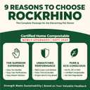 Ultra Thick RockRhino Dog Poop Bags - ECO Heavy Duty, Multi-Layer Bottom, 0% Plastic, 100% Home Compostable, Mint-Scented, Easy Open Tie Handles, Glove-Like Fit - 216 Bags