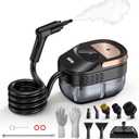 ODSD Steam Cleaner for Home & Car, 3-Level Adjustable Steamer for Cleaning, 15s Heat-Up & 1.6L Large Tank, Handheld Steam Cleaner for Car Detailing, Home, Tile, Grout,Furniture with 15pcs Accessories (Black)