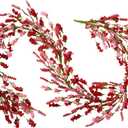 TEMPUS 5.9Ft Artificial Pink Flower Garland Natural Vine Garland for Front Door Mantel Party Decorations Valentines Mother's Day Decorations Wedding Party Home Decor