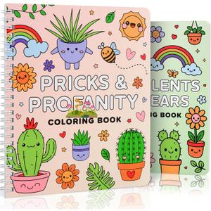 Beautiful Coloring Book Set of 2 for Adult Relaxation - Funny Coloring Books with Floral Designs for a lot of Laughs - The Perfect Stress-Relieving Gift for Women