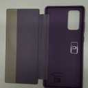 Note 20 Flip Case for Samsung Galaxy Note 20 5G Case, Clear View Slim PU Leather Shockproof Cover for Samsung Note 20 Phone Case Rugged Hard PC Silicone 360 Anti-Scratch Protective Case (Purple)