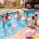 MiniInflat 12 Pcs 12 Inch Inflatable Beach Balls Bulk Jumbo Pastel Inflatable Decorated Ball with Macaron Color PVC Party Ornaments for Adults Kids Summer Birthday Party Decoration (Pink)