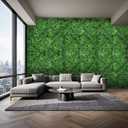 Faux Grass Wall Roll with Money Tree Leaves,40x120 Inch(33.33sqft)