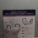 Drive Medical RTL12027RA 2-in-1 Raised Toilet Seat with Removable Padded Arms, Standard Seat