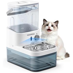 3L Filterless Cat Water Fountain, Wireless, Wastewater Separation,White 4000mAh Rechargeable Battery,Motion Sensor Activation,Separate Water 