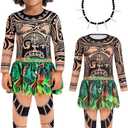 Boys Halloween Costume Kids Ocean Costume with Printed Tattoos Shirt Pants for Dress Up Birthday Outfit (120)