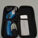 VLOXO Cordless Electric Scissors Electric Box Cutter with 2 Type Blades Rechargeable Cordless Scissors Powerful Shears Cutting Tool Cardboard Cutter for Fabric Cardboard Carpet Leather Felt Blue