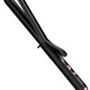 Long Barrel Curling Iron 1 Inch, Ceramic Curling Iron for Thin Hair, Infused Argan Oil & Keratin, Long Lasting Styling, 11 Adjustable Temp, Include Clips & Silicone Pad (Black)