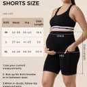 Momcozy Women Seamless Knit Maternity Biker Shorts with Pocket 6" Over Belly High Waisted Thick Pregnancy Yoga Shorts (Black, XL)